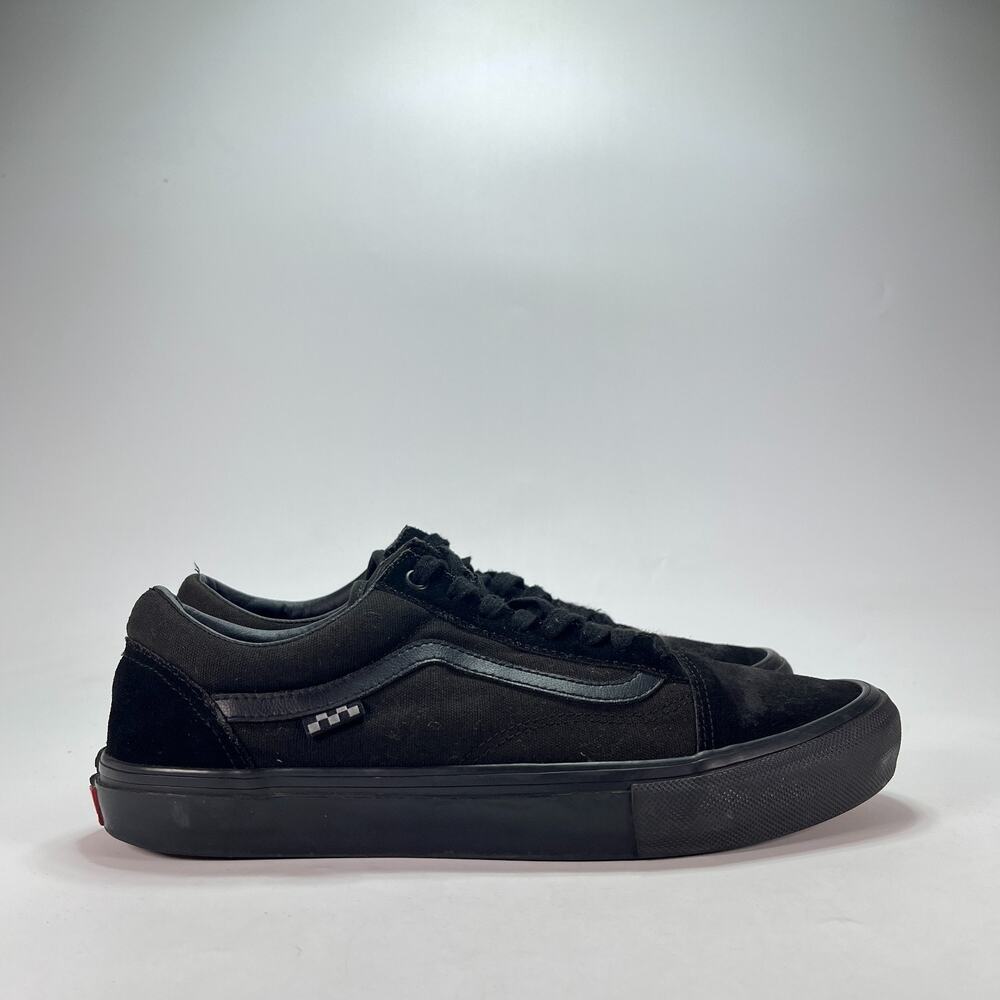 Vans Old Skool Triple Black Low Top Skateboarding Shoes 500714 Men's Size 12